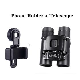 500X25 / 300X25 Professional Folding Small Compact Lightweight Binoculars; Long Range Zoom Telescope With Storage Bag For Hiking Hunting Travel Super (Items: 500x25 Set)